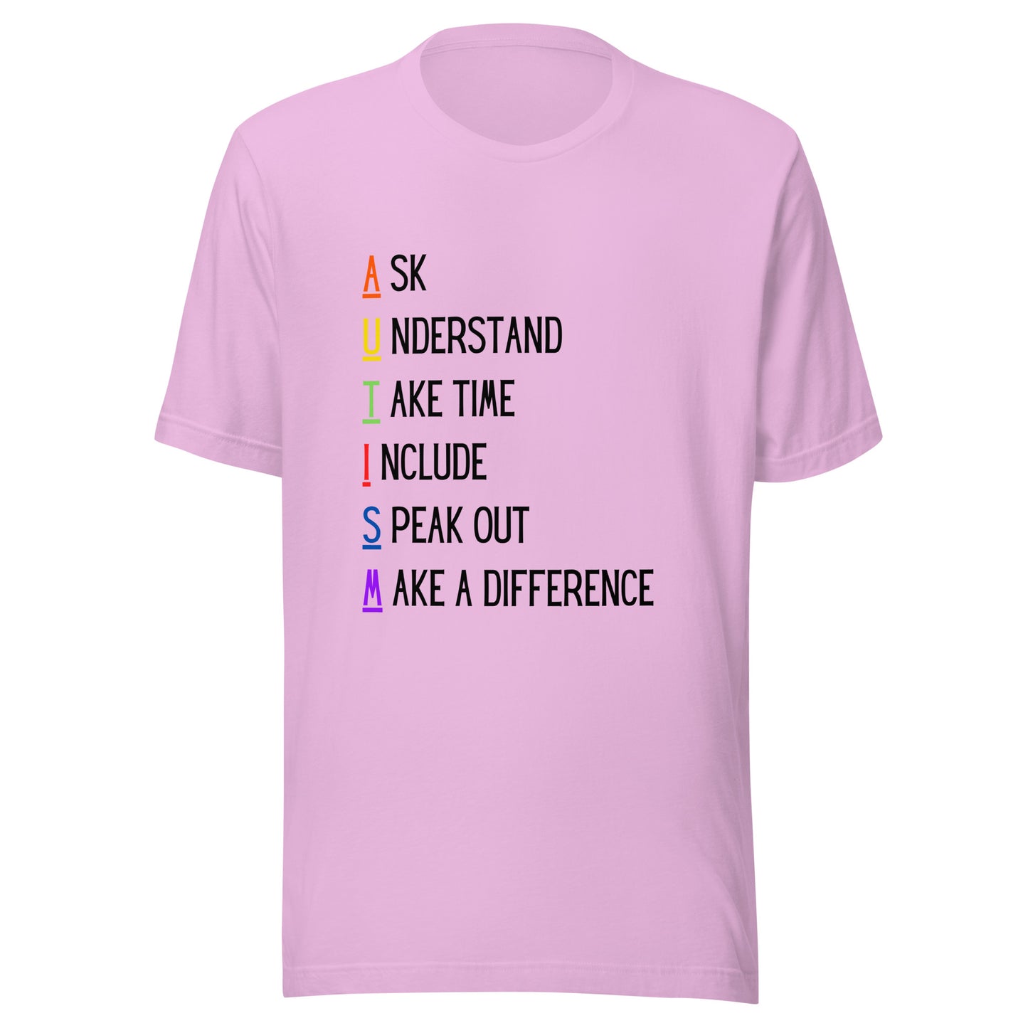 Ask Understand Take Time Include Speak Out Make A Difference Standard Unisex t-shirt